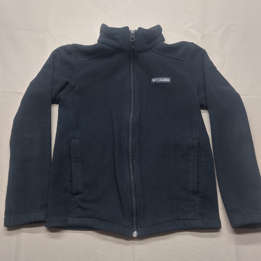 Columbia Kids Black Fleece Full Zip Jacket Size M 10/12 0355